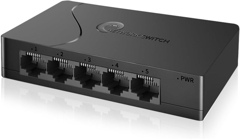 Goalake 5 Port Easy Smart Managed Ethernet Switch Gigabit Switch, Network Hub, Ethernet Splitter, Plug & Play, VLAN, Qos, Desktop or Wall Mount - Image 1